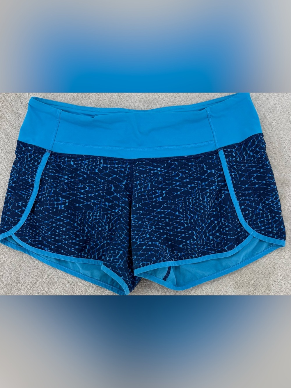 lululemon athletica Speed Up Shorts Blue Print Running Athletic Shorts Women's